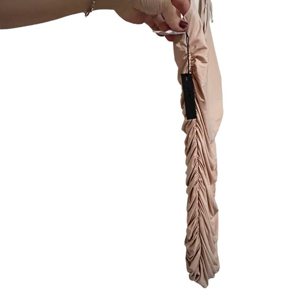 NWT ARITZIA TEN by BABATON Sparkle Cocktail Dress Rose Quartz Dusty Pink Ruched - Picture 8 of 16